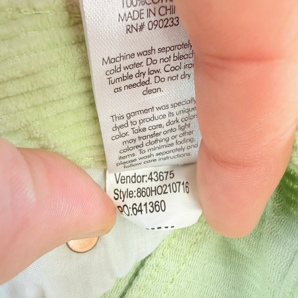 PACSUN 90's Boyfriend Pistachio Green Corduroy Pants Size 27 Wide Leg Soft - Picture 6 of 9